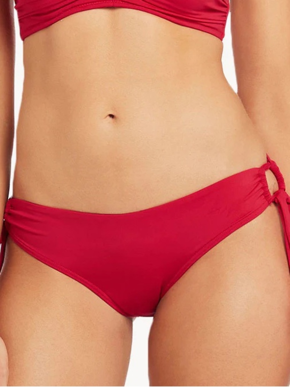 Sea Level Red Tie-Side Bikini Bottom - Classic Swimwear (H11)